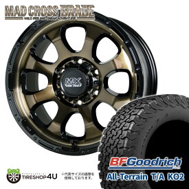 【取付対象】MAD CROSS GRACE 16×6.5J 6/139.7 48 BRC/BK BFGoodrich All-Terrain T/A KO2 BL 215/65R16 103/100S サマータイヤホイール 4本セット 16インチ MADCROSS マッドクロス グレイス BFグッドリッチ オールテレーン ブラックレター 【 キャラバン 】