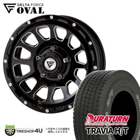 【取付対象】 DELTA FORCE　OVAL 16x6J 5/139.7 +5　ブラックマシニング DURATURN　TRAVIA H/T 215/70R16　アウトラインホワイトレター デルタフォース オーバル おすすめタイヤ付き タイヤホイール4本セット ジムニーシエラ JB74W jimny 新品 16インチ 6.0J
