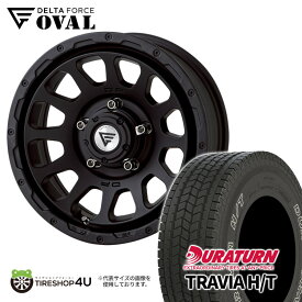【取付対象】 DELTA FORCE　OVAL 16x6J 5/139.7 +5　マットブラック DURATURN　TRAVIA H/T 215/70R16　アウトラインホワイトレター デルタフォース オーバル おすすめタイヤ付き タイヤホイール4本セット ジムニーシエラ JB74 JB43 新品 jimny 16インチ 6.0J