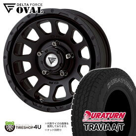 【取付対象】 DELTA FORCE OVAL 16x6J 5/139.7 -5 マットブラック DURATURN TRAVIA A/T 215/70R16 100H アウトラインホワイトレター デルタフォース オーバル 16インチ 6.0J おすすめオールテレーン AT タイヤホイール4本セット ジムニーシエラ JB74W 新品