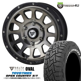 【取付対象】 DELTA FORCE OVAL 16x7J 6/139.7 +38 マットスモークポリッシュ TOYO OPEN COUNTRY R/T 215/65R16 109/107Q ホワイトレター デルタフォース オーバル トーヨー オープンカントリー RT タイヤホイール4本セット ハイエース 200系 16インチ 7.0J