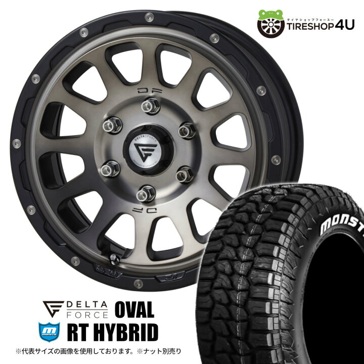 楽天市場】DELTA FORCE OVAL 16x7J 6/139.7 +38 マットスモーク 