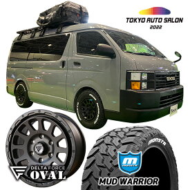 【取付対象】 DELTA FORCE OVAL 16x7J 6/139.7 +38 マットブラック MONSTA MUD WARRIOR 215/70R16 107/105Q 8PR LT ホワイトレター 新品 16インチ 7.0J タイヤホイール4本セット デルタフォース オーバル モンスタ マッドウォーリア MT ハイエース 200系 バン