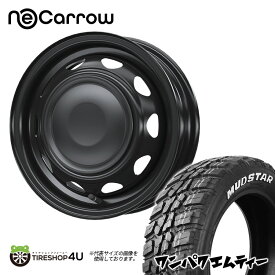 NeoCarrow 14X4.5J 8/100/114.3 +45 セミマットブラック/ブラックキャップ MUDSTAR WANPAKU M/T 155/65R14 ホワイトレター 新品 14インチ タイヤホイール4本セット価格 軽自動車 ムーヴ キャンバス など ウェッズ ネオキャロ マッドスター ワンパク MT スチール