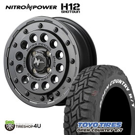 NITRO POWER H12 SHOTGUN 14X4.5J 4/100 +45 バレルブラック TOYO OPEN COUNTRY R/T 165/80R14 97/95N LT ホワイトレター 新品 タイヤホイールセット 4本価格 14インチ 軽トラック カスタム車など ナイトロパワー ショットガン トーヨー オープンカントリー RT