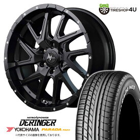 【取付対象】 NITRO POWER DERINGER 17×6.5J 6/139.7 +48 SGBK セミグロスブラック YOKOHAMA PARADA PA03 215/60R17 C 109/107S WL サマータイヤホイール 4本セット 17インチ ナイトロパワー デリンジャー ヨコハマ パラダ ホワイトレター 【 キャラバン 】