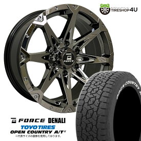 【取付対象】 FORCE DENALI 18×8J 6/139.7 15 SBC スーパーブラックコート TOYO OPEN COUNTRY A/T3W 285/60R18 120H XL WL サマータイヤホイール 4本セット 18インチ フォース デナリ トーヨー オープンカントリー A/T3 ホワイトレター 【 FJクルーザー など】