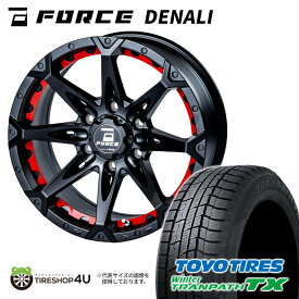 【取付対象】FORCE DENALI 18×8J 6/139.7 15 MB TOYO Winter TRANPATH TX 215/55R18 95Q 2023年製 スタッドレスタイヤホイール 4本セット 18インチ フォース デナリ マットブラック トーヨー トランパス【ハイエース カスタム車】