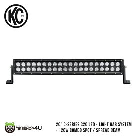 KC HiLiTES 20" C-Series C20 LED - Light Bar System - 120W Combo Spot / Spread Beam ライトバーシステム コンボ スポット オフロード 照明 アウトドア 車用 車載 キャンプ 釣り スキー スノボ 灯り