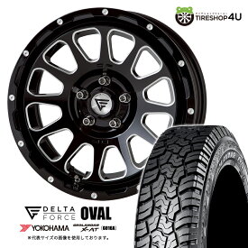 【最大P49倍】【取付対象】DELTA FORCE OVAL 16×7.0J 5/114.3 +35 BSM ブラックマシニングYOKOHAMA GEOLANDAR X-AT G016A 215/65R16 C 109/107Q OWL サマータイヤホイール 4本セット 16インチ 【カローラクロス ノア ヴォクシー ステップワゴン】