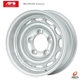 【取り寄せ品】送料無料 4本セット ホイールのみ APIO アピオ WILDBOAR Ventura ワイルドボア ベンチュラ ブライトシルバー 15インチ 6J インセット-5 5穴 PCD139.7 JWL 4本 スズキ ジムニーシエラ