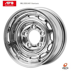 【取り寄せ品】送料無料 4本セット ホイールのみ APIO アピオ WILDBOAR Ventura ワイルドボア ベンチュラ ブライトクローム 15インチ 6J インセット-5 5穴 PCD139.7 JWL 4本 スズキ ジムニーシエラ