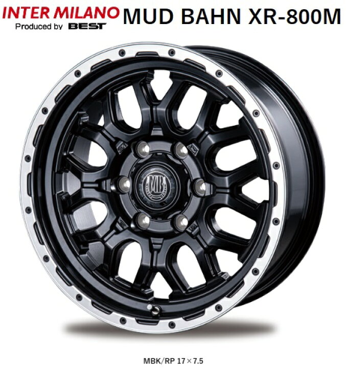 楽天市場】送料無料 4本セット ホイールのみ ベスト MUD BAHN XR-800M 