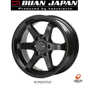 【取り寄せ品】 送料無料 ホイールのみ 4本セット BUAN JAPAN KBRACING18MAX セミグロスブラック 18インチ 6.5J インセット38 6穴 PCD139.7 JWL-T カズキオート 舞杏 ブアンジャパン KBレーシング 18 マック