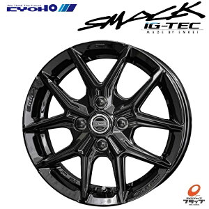 【取り寄せ品】送料無料~ ホイールのみ 4本 共豊コーポレーション スマック IG-TEC グロスブラック 15インチ 4.5J インセット+45 4穴 PCD100 JWL KYOHO SMACK ENKEI製 MAT製法 軽量・高剛性 塩害対策