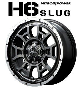 送料無料 4本セット マルカサービス ナイトロパワー H6 SLUG セミグロスガンメタ/フランジDC/リムヴァーレイポリッシュ 16インチ 6.5J インセット+38 6-139.7 JWL JWL-T VIA 4本 200
