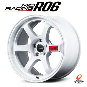 �������� �z�C�[���̂� 4�{�Z�b�g �}���J�T�[�r�X MID Racing R06 �z���C�g 18�C���` 7.5J �C���Z�b�g+48 5�� PCD100 JWL �X�e�b�J�[�t�� �L���X�g�t���[�t�H�[�~���O����1�s�[�X�z�C�[�� �y�� ������
