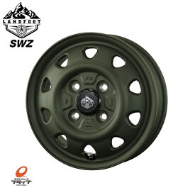 送料無料　トピー実業　TOPY　LANDFOOT　SWZ　ランドフット　オリーブドラブ　12インチ　3.5　インセット+44　4穴　PCD100　JWL-T　4本セット　2022年追加カラー　軽自動車　軽トラ　軽ハコバン　エブリイ　キャリイ　ハイゼット　アクティ　N-VAN