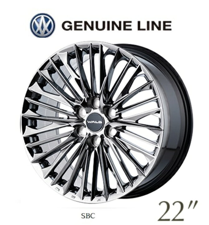 楽天市場】送料無料 ホイールのみ 4本セット WALD JENUINELINE F001 22 