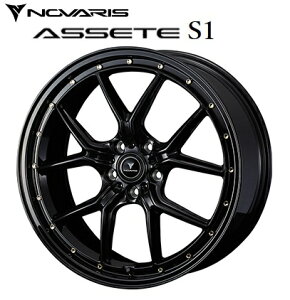 送料無料 4本セット ウェッズ ノヴァリス アセット エスワン NOVARIS ASSETE S1 ブラック/ゴールドピアス 19インチ 8J インセット+35 5穴 PCD114.3 4本 アルファード ヴェルファ