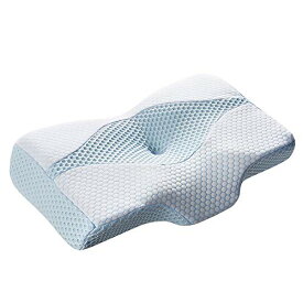 『代引き不可』MyeFoam 枕 安眠 肩がラク 低反発 まくら 中空設計 頭・肩をやさしく支える 低反発枕 仰向き 横向き プレゼント 洗える ブルー