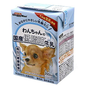 【期間限定ポイントUP】ドギーマン わんちゃんの国産低脂肪牛乳 全犬種用 200ミリリットル (x 24) (ケース販売)