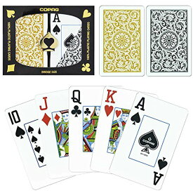 【期間限定ポイントUP】Copag Bridge Size Jumbo Index 1546 Playing Cards (Black Gold Setup)