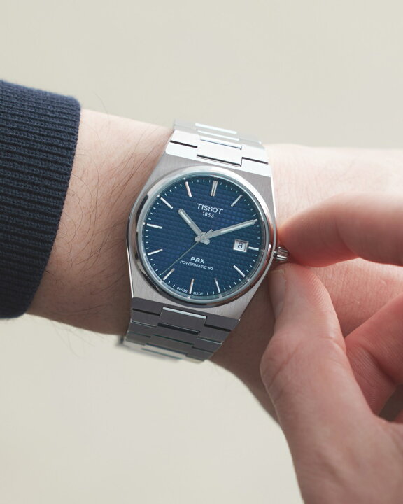 TISSOT 腕時計 PRX ピーアールエックス 自動巻き ブルー T137.407.11  