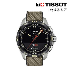 【マラソンP10倍】ティソ 公式 メンズ 腕時計 TISSOT T-タッチ コネクト ソーラー ブラック文字盤 テキスタイル t1214204705107