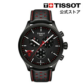 ティソ 公式 メンズ 腕時計 TISSOT クロノ XL NBA チームズ スペシャル シカゴ・ブルズ エディション クォーツ ブラック文字盤 レザー T1166173605100