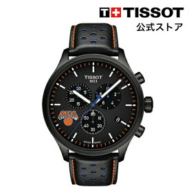 ティソ 公式 メンズ 腕時計 TISSOT クロノ XL NBA チームズ スペシャル ニューヨーク・ニックス エディション クォーツ ブラック文字盤 レザー T1166173605105