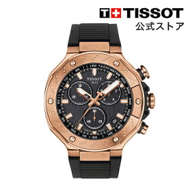 ティソ 公式 メンズ 腕時計 TISSOT T-レース クロノグラフ ブラック文字盤 ラバーストラップ T1414173705100