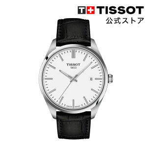 ティソ 公式 メンズ 腕時計 TISSOT PR 100 クォーツ 40mm ホワイト文字盤 レザー 合成素材 T1504101601100