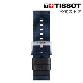 【マラソンP10倍】ティソ 公式 腕時計ベルト TISSOT ブルー ファブリック＆レザーパーツストラップ 22MM T852046754