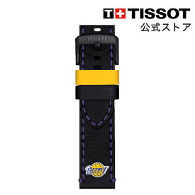 ティソ 公式 腕時計ベルト TISSOT NBA レザー ストラップ ロサンゼルス・レイカーズ 22MM T852047503