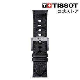 【マラソンP10倍】ティソ 公式 腕時計ベルト TISSOT ブラック レザー ストラップ スチール製エンドピース付 T852047562