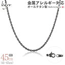 【 金属アレルギー対応 】 純チタン ネックレス チェーン IPグレー 45cm スクリュー 2.4mm幅 ( チタン チェーンネックレス メンズ レディース 錆びない アジャスター シック モノクロ シンプル ユニセックス 男女兼用 ニッケルフリー 41cm 42cm 43cm 44cm ) SB45GF