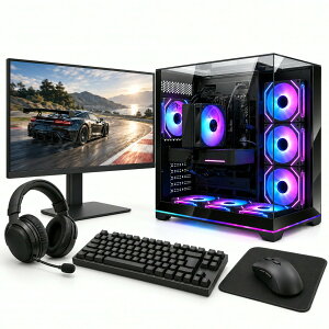 �Q�[�~���OPC �X�^�[�^�[�Z�b�g RTX 5060 Ti 16GB 24�C���` 200Hz���j�^�[ �L�[�{�[�h �}�E�X �w�b�h�Z�b�g�t�� �������� PC�{��1�N�ۏ� Ryzen 7 7700/7800X3D/9700X/9800X3D Wi-Fi 6E Neo Prism �z���C�g/�u���b�N ��