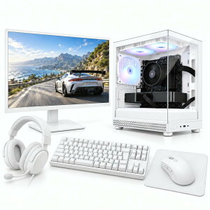 �Q�[�~���OPC �X�^�[�^�[�Z�b�g RTX 5070 12GB 24�C���` 200Hz���j�^�[ �L�[�{�[�h �}�E�X �w�b�h�Z�b�g�t�� �������� PC�{��1�N�ۏ� Ryzen 7 7700/7800X3D/9700X/9800X3D Wi-Fi 6E XR �z���C�g/�u���b�N ������16GB