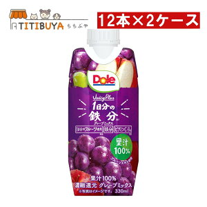 雪印メグミルク Dole(ドール) Juicy Plus 1日分の鉄分 330ml紙パック×12本入×2ケース 計24本
