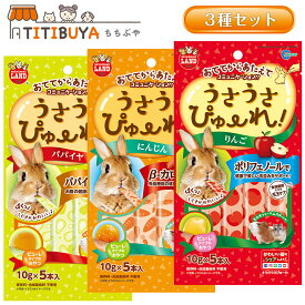 マルカン うさうさぴゅーれ 3種セット (りんご/にんじん/パパイヤ)(各10g×5本入) (うさぎ/モルモット/ハムスター/モモンガ/チンチラ/デグー/小動物) (保存料・合成着色料 不使用) 《送料無料》 【マルカン (MARUKAN)】