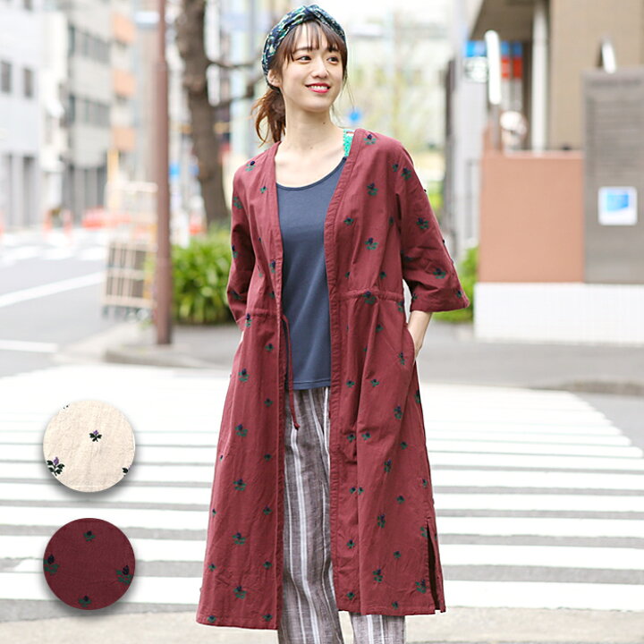 楽天市場 30 Off Sale ガウン レディース 春 春夏 ロングガウン 羽織り はおり 薄手 七分袖 春服 スリット 刺繍 刺しゅう 綿 コットン 麻 ゆったり エスニック アジアン ネイティブ チチカカ Titicaca 綿麻立体刺繍 ガウン Jsicc110 エスニック チチカカ楽天