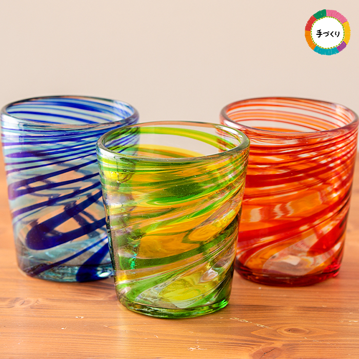 【楽天市場】グラス コップ メキシコ 民芸品 吹きガラス カップ 食器