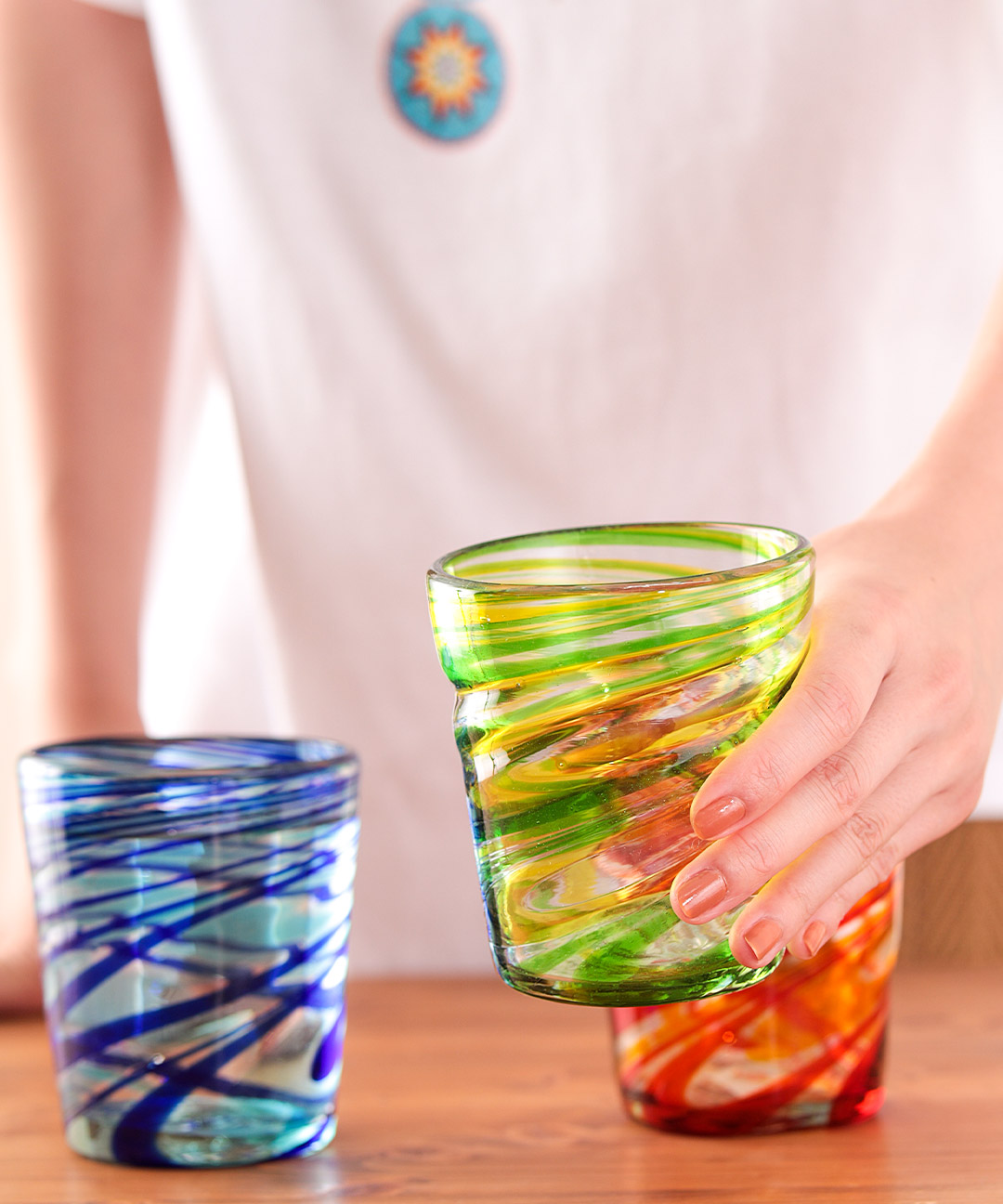 楽天市場】グラス コップ メキシコ 民芸品 吹きガラス カップ 食器