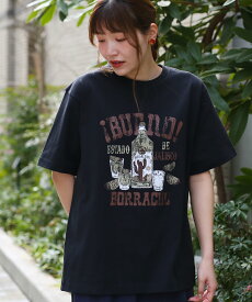 【10％OFF★SALE】 テキーラTシャツ ／ トップス 男女兼用 春 夏 半袖 ヴィンテージ風 プリント オーバーサイズ ドロップショルダー 綿100％ コットン ティーシャツ Mサイズ Lサイズ ブラック ホワイト レディース メンズ ユニセックス エスニック チチカカ TITICACA