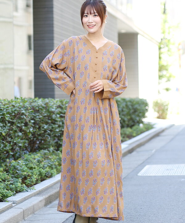 楽天市場】ウォッシャブルレーヨンフラワープリントワンピース  