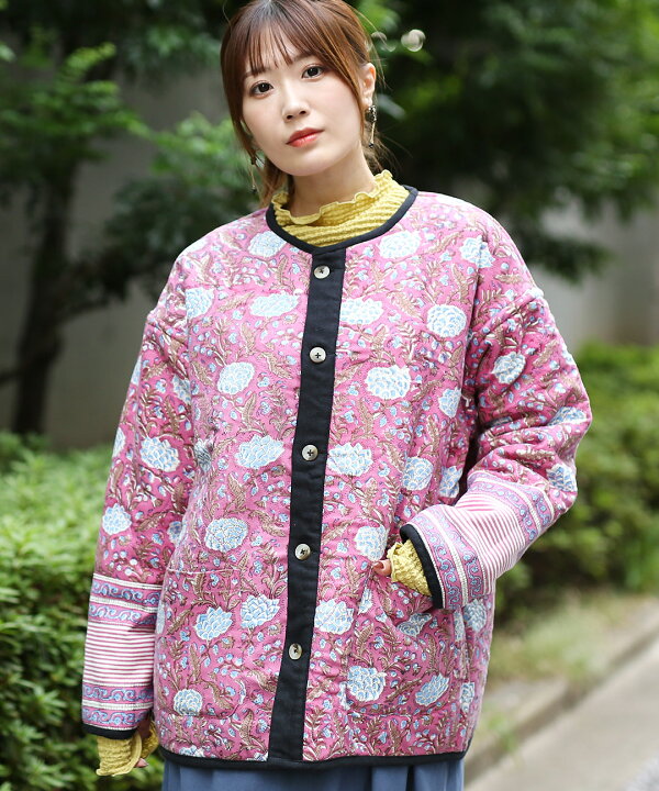 楽天市場】Shanti Shanti ブロックプリント×ボアジャケット【WEB限定 