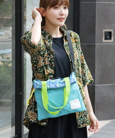 2wayショルダートートバッグ ／ ショルダーバッグ ミニショルダー ミニトートバッグ 斜め掛け 肩掛け ワンショルダー 鞄 かばん 巾着 ハンドバッグ アフリカン柄 ベージュ ブルー カーキ 軽い A4 レディース エスニック チチカカ TITICACA