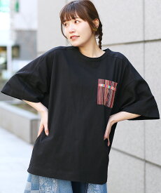 ジャカードポケットコルテ刺繍Tシャツ ／ カットソー 男女兼用 プルオーバー レディース メンズ 春 夏 半袖 胸ポケット コットン 綿 オーバーサイズ ワンポイント ホワイト パープル ブラック ティーシャツ Tシャツ トップス エスニック チチカカ TITICACA