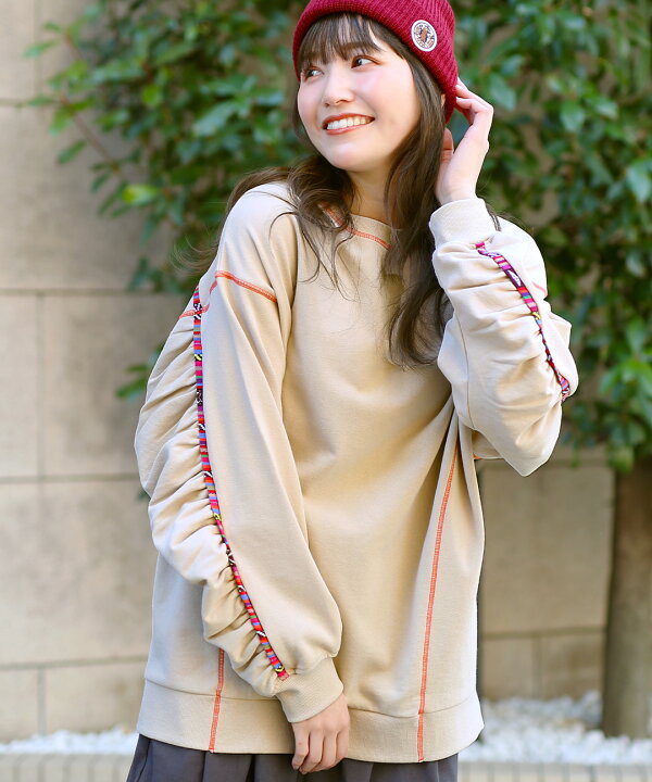 楽天市場】ギャザースリーブプルオーバー ／ トレーナー スウェット  